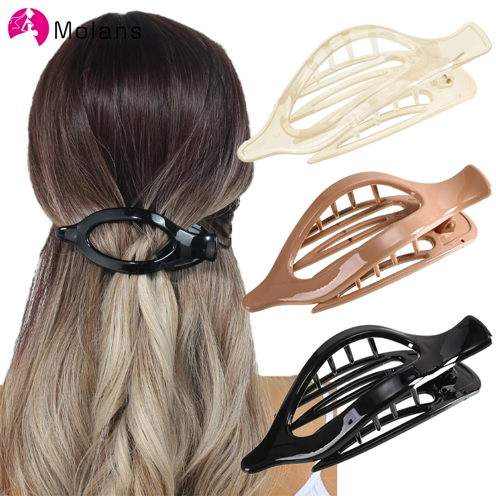 Molans Hair Clip Barrette for Women Fashion Girl Hair Claw Crab Acrylic Hairpin Ponytail Clip Headwear Hairgrip Hair Accessories