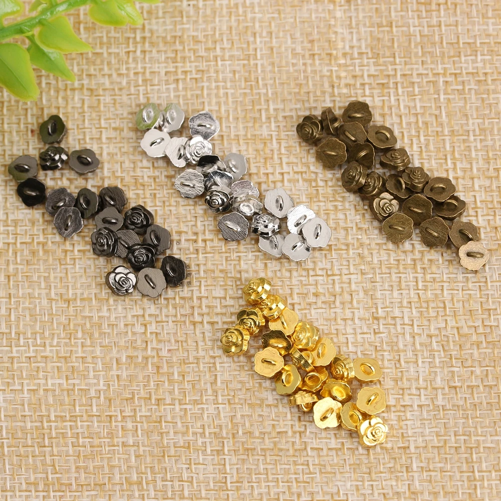 20Pcs 5mm Mini Buttons Rose Flower Pattern Metal Buckles DIY Doll Clothes Clothing Sewing Buckle Dollhoues Miniature Decoration