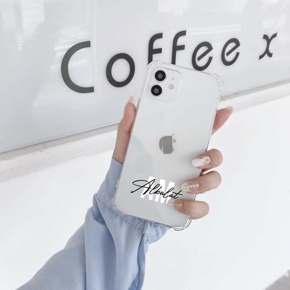 مخصص اسم قضية الهاتف آيفون 13 12 11 برو ماكس X XR XS 7 8 Plus Mini SE شخصية شفافة لينة كوكه آيفون 11 13