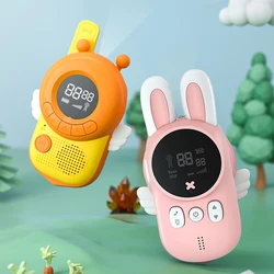 Walkie talkie portátil para crianças, 2 peças, coelho, mini, transceptor de celular, 3km de alcance, rádio, interfone, brinquedos para meninos e meninas, presente