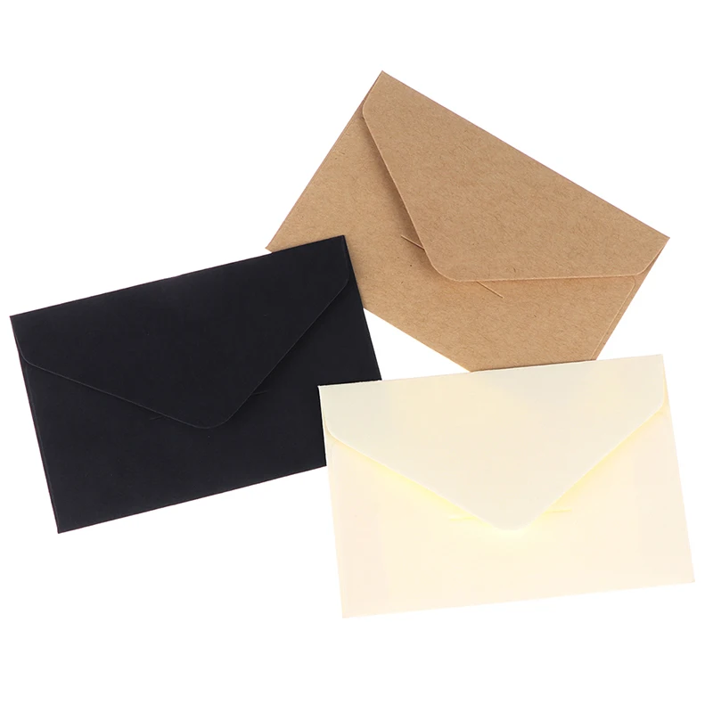 20PCS Classical White Black Kraft Blank Mini Paper Window Envelopes Wedding Invitation Envelope Gift Envelope