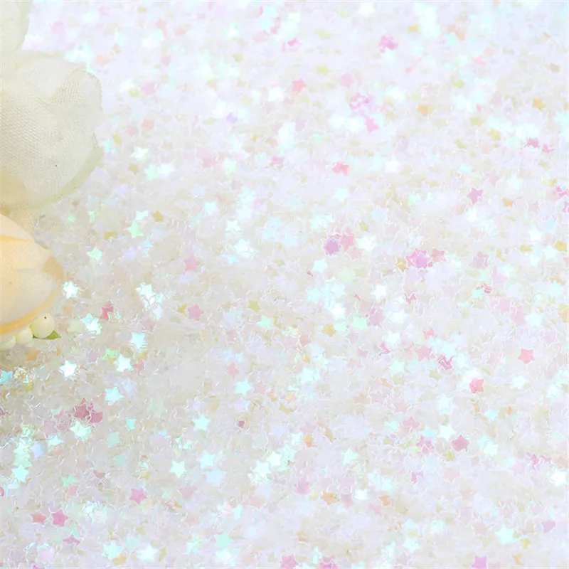 10g 3mm Sequins PVC Flat Five-pointed Star Loose Sequin Paillettes Sewing Craft DIY Scrapbooking Sewing Sequins Pink White