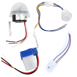 Controlador de luz de Fotocélula de lámpara automática, fotointerruptor, Sensor PIR, Detector, interruptor de sonido, 220v, mejora del hogar, iluminación exterior