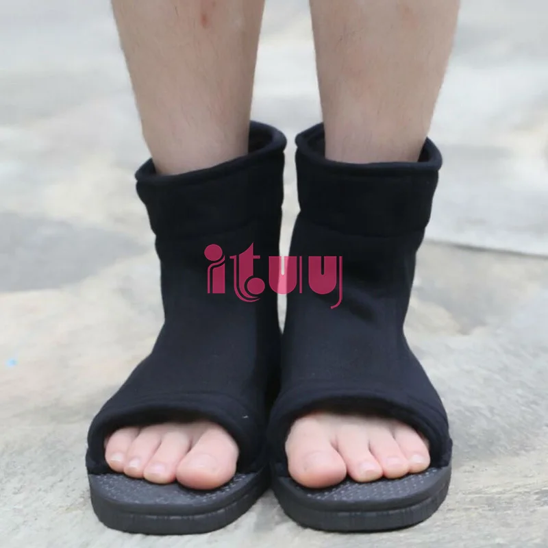 日本アニメコスプレ靴男性女性黒綿ソフトサンダルブーツハロウィンクリスマスパーティー靴