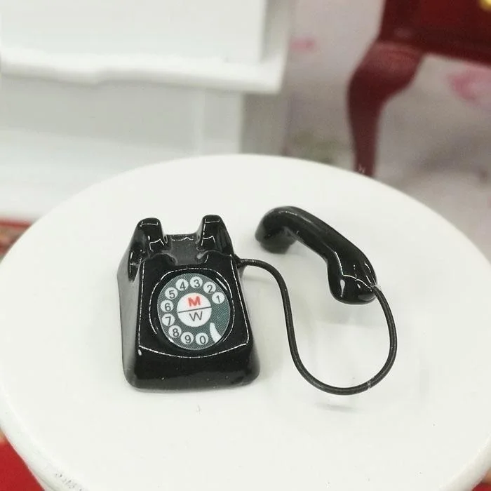 1:12  Dollhouse Miniature Old Fashioned Vintage Phone Telephone 1:12 Phone Model Color Random