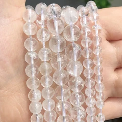 Natural white crystal quartz 2mm 3mm 4mm 6mm 8mm 10mm 12mm smooth round beads stone for jewelry making design DIY bracelet