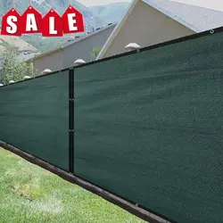 Fence Privacy Screen 5'x 25' Heavy Duty Fence Mesh Windscreen Cover Fabric Shade Blockage UV-Dark Green