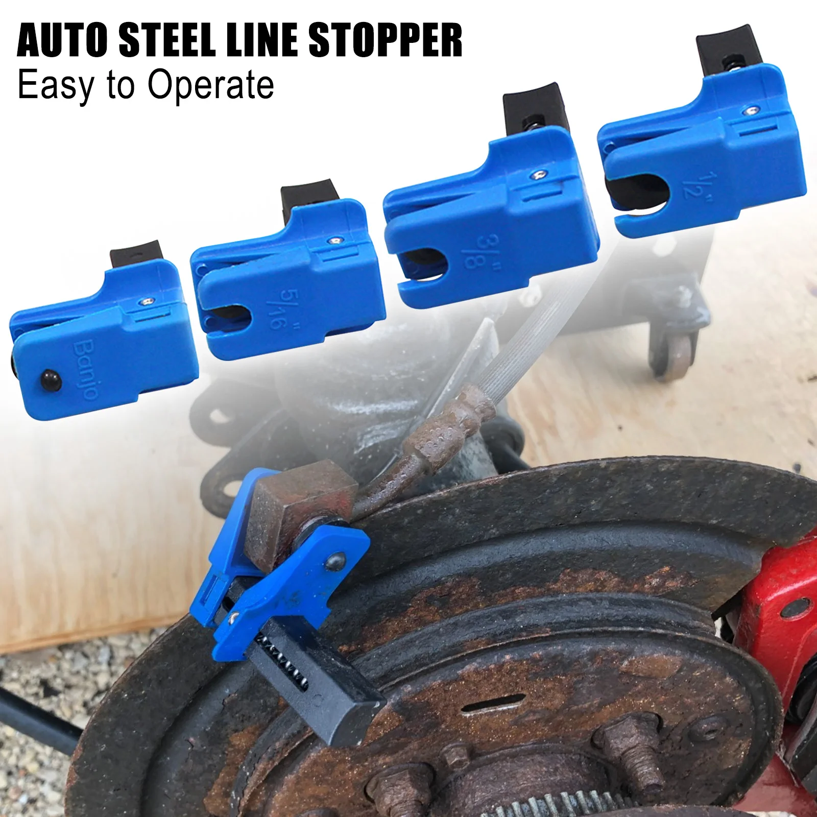 Set di tappi fluidi per Kit di morsetti per linea in acciaio automatico da 4 pezzi per raccordo Banjo tubo flessibile per tubo flessibile A/C