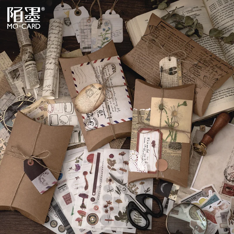 30 قطعة/المجموعة خمر سكرابوكينغ ملصقات صناعة يدوية حزمة الزخرفية الرجعية الطبيعية جمع دفتر يوميات اشي ورقة ملصق للفن
