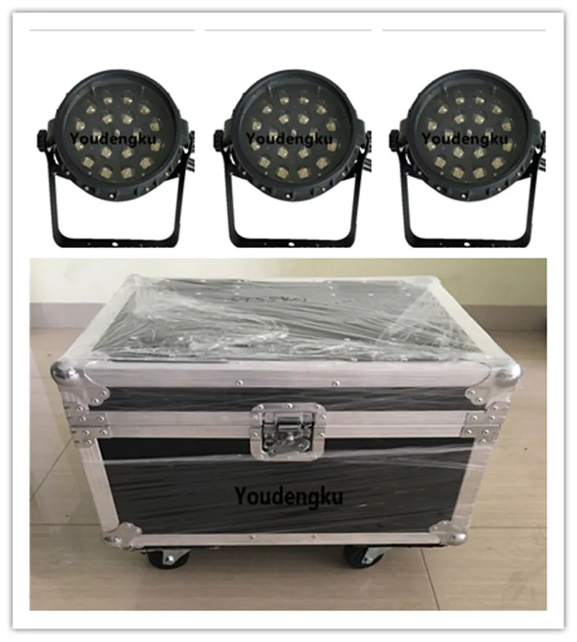 

4pcs with flightcase zooming par led outdoor 18*15w rgbwa 5 in 1 zoom wash led IP65 waterproof par light