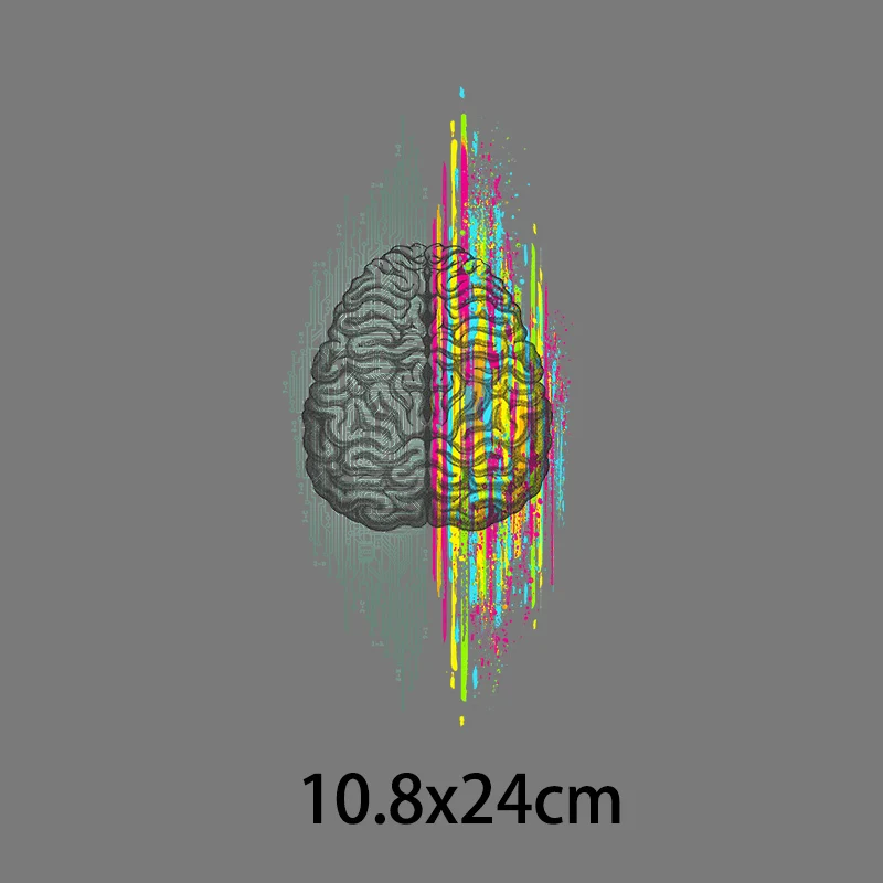 Czerwone serce żelazko na Transfer Vynil przenikania ciepła Punk mózg prasowanie naklejki T-shirt termiczne plastry na odzież DIY głowy naklejki