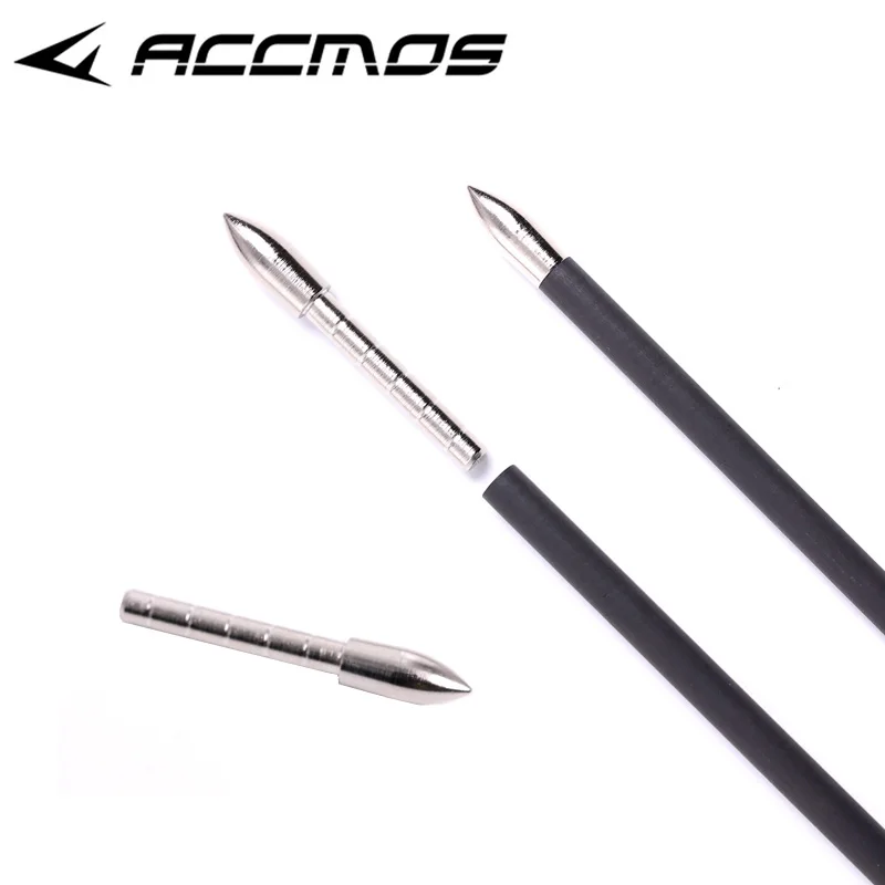 DIy 70 80 90 100 110 120 Grain Stainless Steel Bullet Point Tip For ID 4.2 mm Arrow Shaft Accessories Archery Bow Hunting