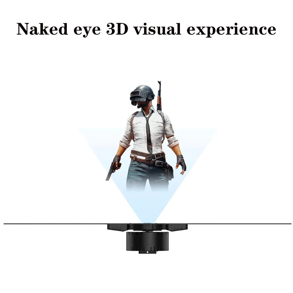 COEUS 150/180cm Projetor LED 3D 2048P Função WiFi Display de holograma 3D 8 lâminas Ventilador de holograma Parede de exibição