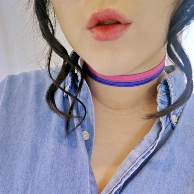 LGBT PRIDE MONTH Day Celebration Faux Suede 5 Strand Love Is Love Unisex Bisexual Pride Choker for All Genders Inclusive