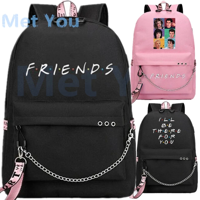 Friends TV Show Fans USB Port Backpack School Book Bag Mochila Travel Laptop Chain Student Headphone For Boy Girls
