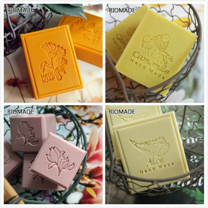 Calendula Aloe Camomile Magnolia Styles Acrylic Soap Stamp Plant Series Natural Organic Handmade Seal With Handle Chapters