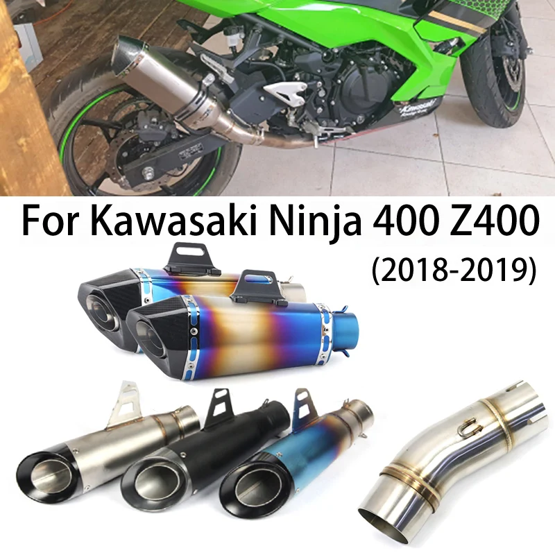 For Kawasaki Ninja 400 Z400 2018 2019 2020 Motocross Modified Motorcycle Exhaust Systems middle Link Pipe Muffler escape moto