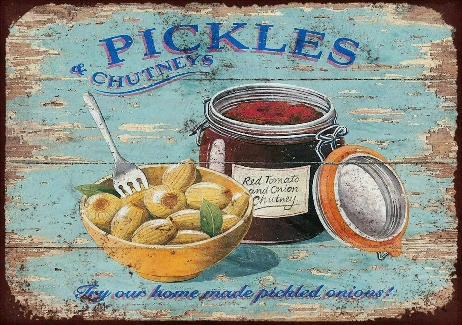 Metal Tin Sign Wall Decor,Pickles Metal Sign Wall Vintage Decor,Retro Wall Art Sign Decoration Metal Plaques 12 X 8