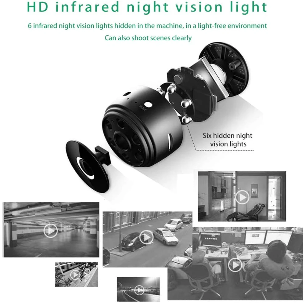 Minicámara A9 de seguridad inteligente para el hogar, videocámara de acción inalámbrica con Wifi, 1080P, P2P, grabadora de vídeo remota para Casa inteligente