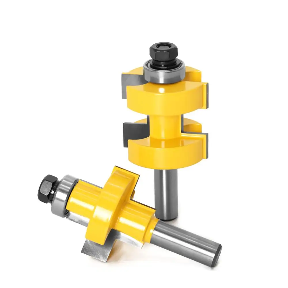 Ball Bearing Square Tooth Wood Floor Splicing Router Bit 8mm 12mm 1/2