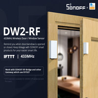 Itead SONOFF DW2 RF 433Mhz Wireless Door Window Sensor Notification Alerts Smart Scene Home Security Works with Sonoff RF Bridge