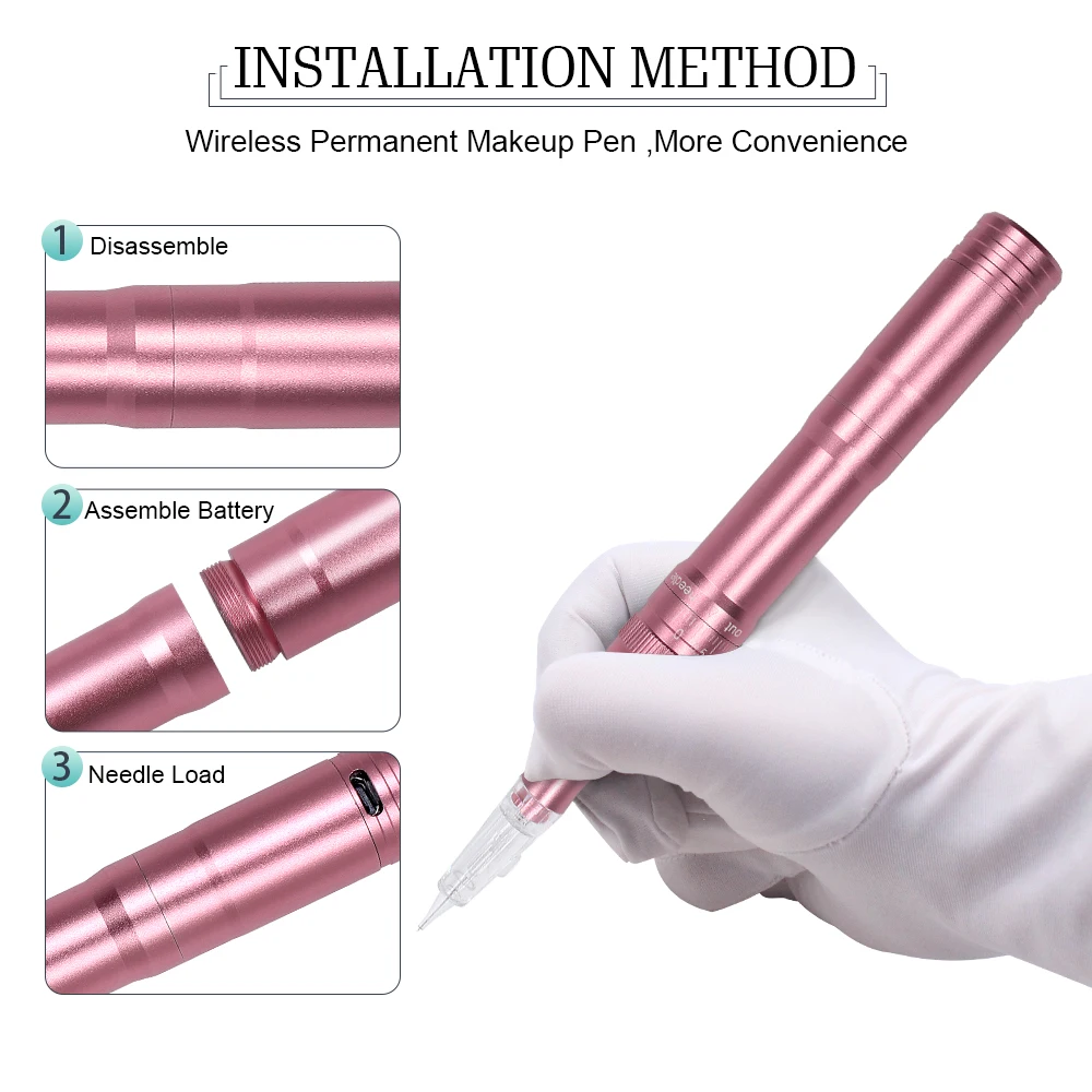 Wireless Permanent Makeup Machine Eyebrow Tattoo Machine Pen Digital For Microblading Eyeliner Lip Tattoos Cartridge Needles