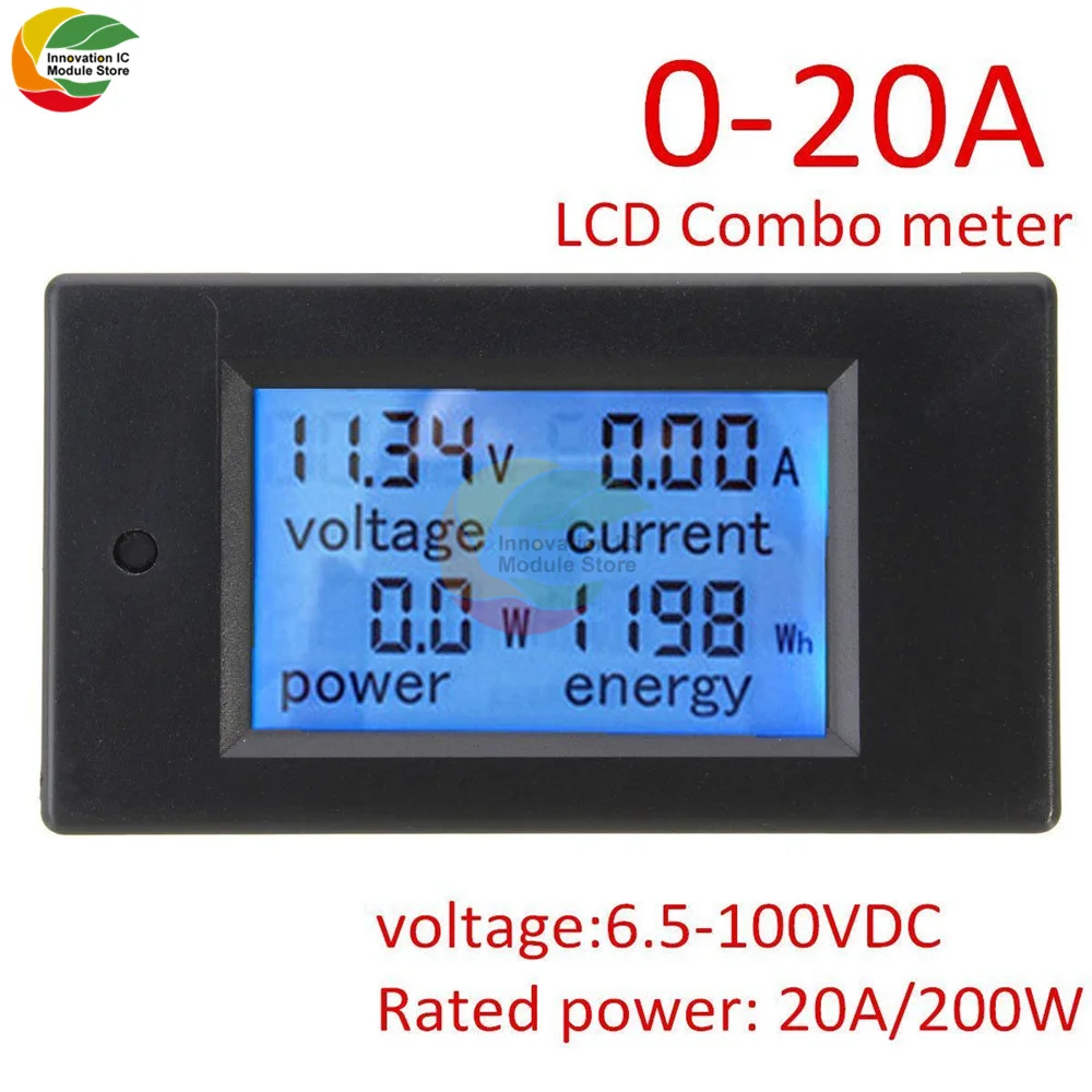 LCD Digital Display Power Supply Voltage Display Power Count Display High-precision Current and Voltmeter Power Detector 0-100A