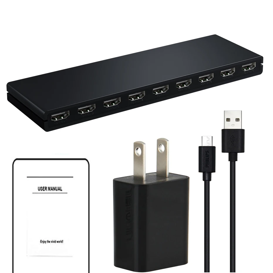 Hdmi Splitter 1X8 4K 30Hz 8-Poort Hdmi Splitter Distributeur 1 In 8 Uit Splitter Hdmi Voor Ps5 Ps4 Xbox Apple Tv Hdtv Monitor Hdmi
