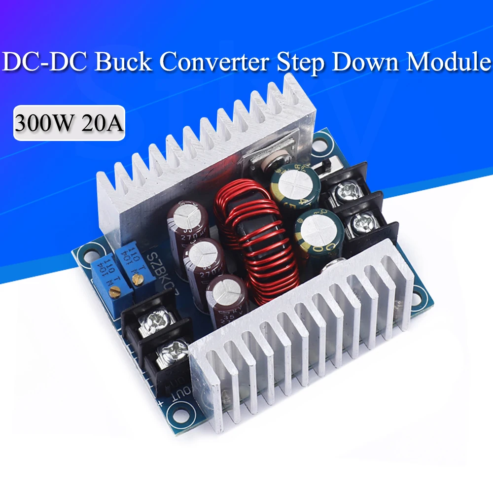 300W 20A DC-DC Buck Converter Step Down Module Stałoprądowy sterownik LED Power Step Down Voltage Module Kondensator elektrolityczny