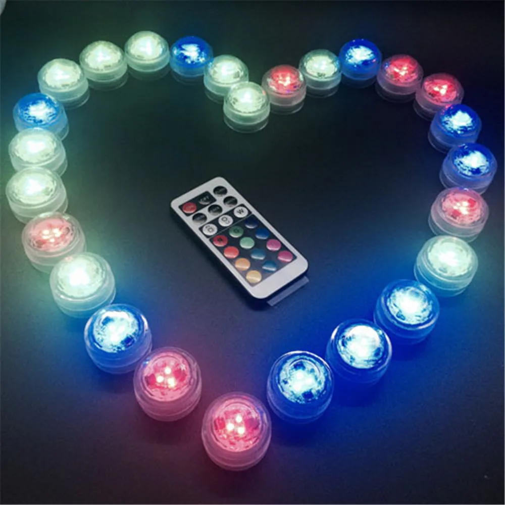 Submersible LED Tea Light Mini Table Lights With Battery Party Supplies Christmas Vase Paper Lantern Decoration Lamps