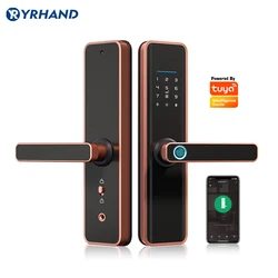 YRHAND Red bronze Fingerprint Tuya Wifi cerradura inteligente fechadura eletronica Waterproof  Smart door lock For Home