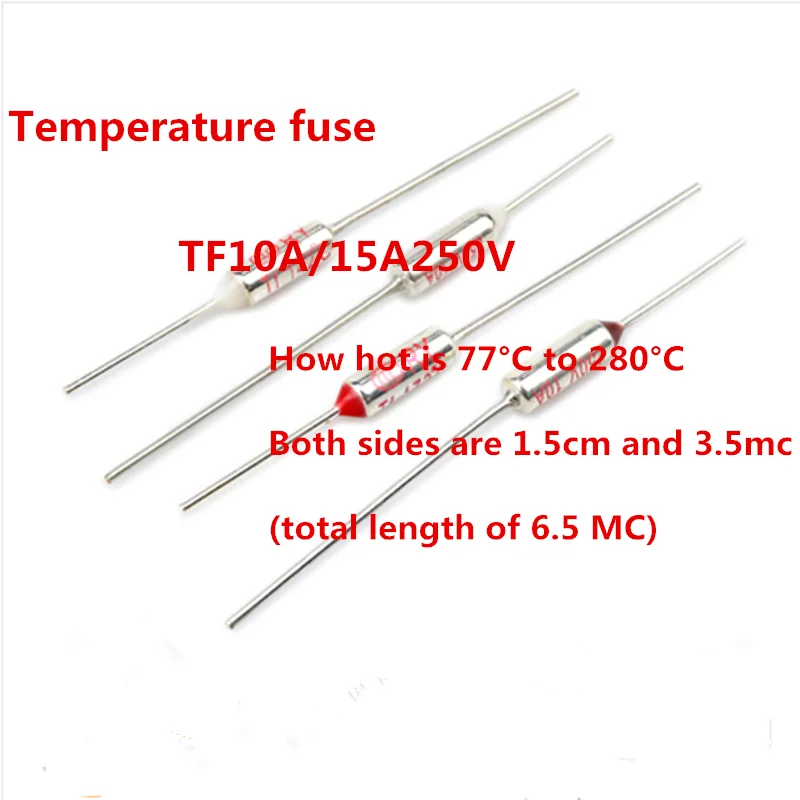 

100PCS TF RY-77C 85C 95C 120C RY-125C 142C 130C 155C 165C 172C 185C RY-192 200C 216C 240C 195C degree 250V10A Temperature Fuse