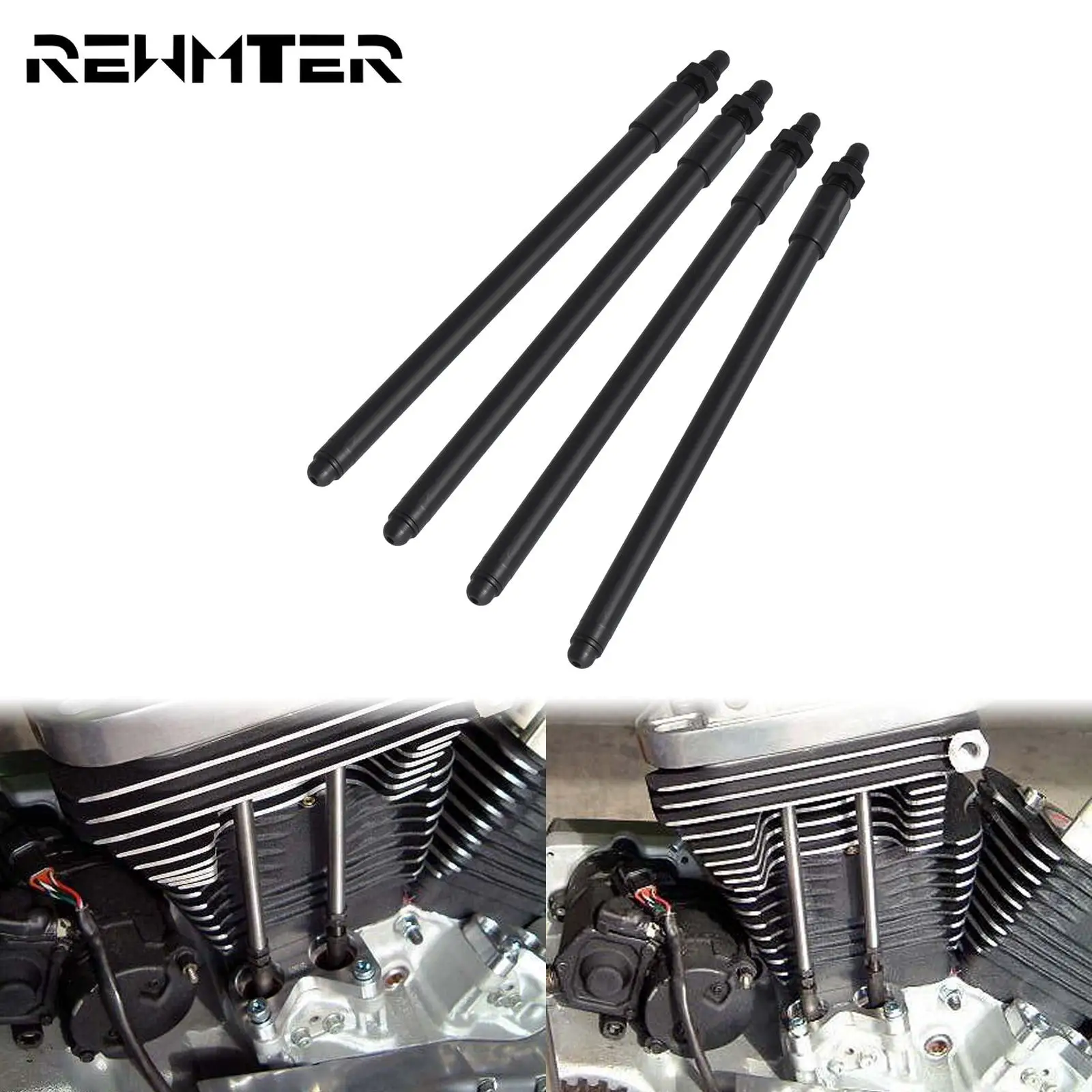 4PCS Motorcycle Black Adjustable Pushrods For Harley Softail Twin Cam Touring Dyna Heritage Road Street Glide Streetbob 99-2017