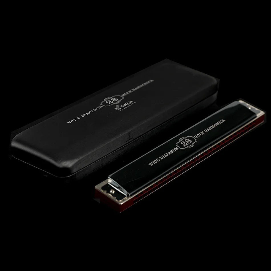 High-end harmonica Swan 28 Hole Harmonica Polyphony Accent C Adult Students Beginners Professional Performce Harmonica