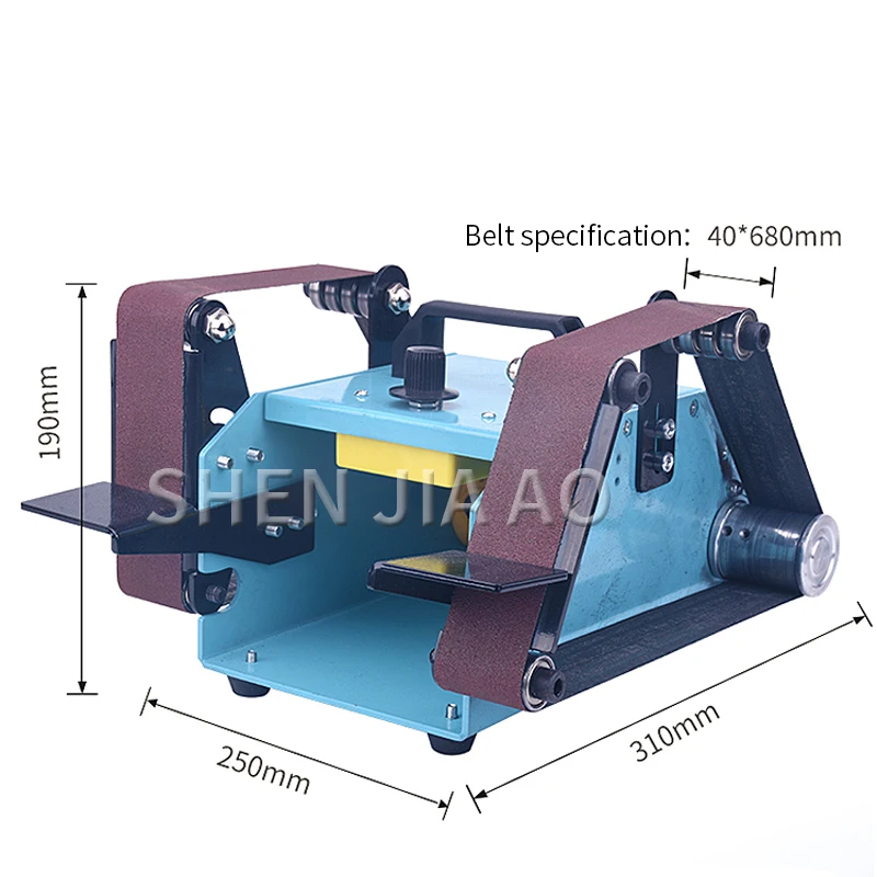 220V Double-head Small Desktop Double-axis Belt Machine 750W Micro Double Sanding Machine Home Polishing Grinding Knife Tool 1PC