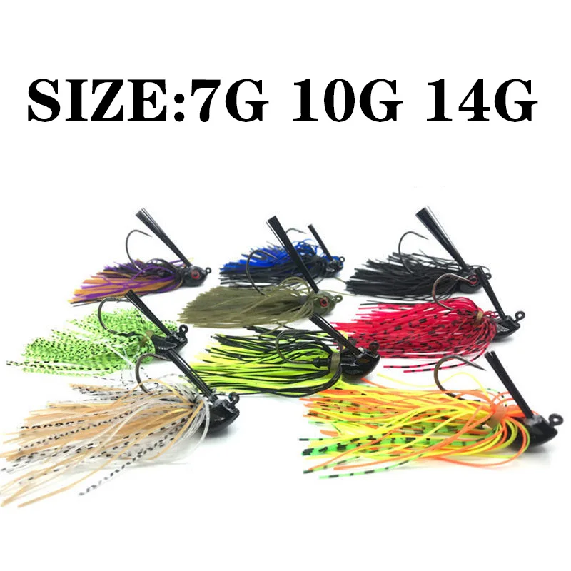 1Pcs Rubber Skirt Spinner Fishing Lure 7g 10g 14g Anti Hanging Grass Jig Wobblers Buzz Artificial Bait Chatter Bass Pesca Tackle