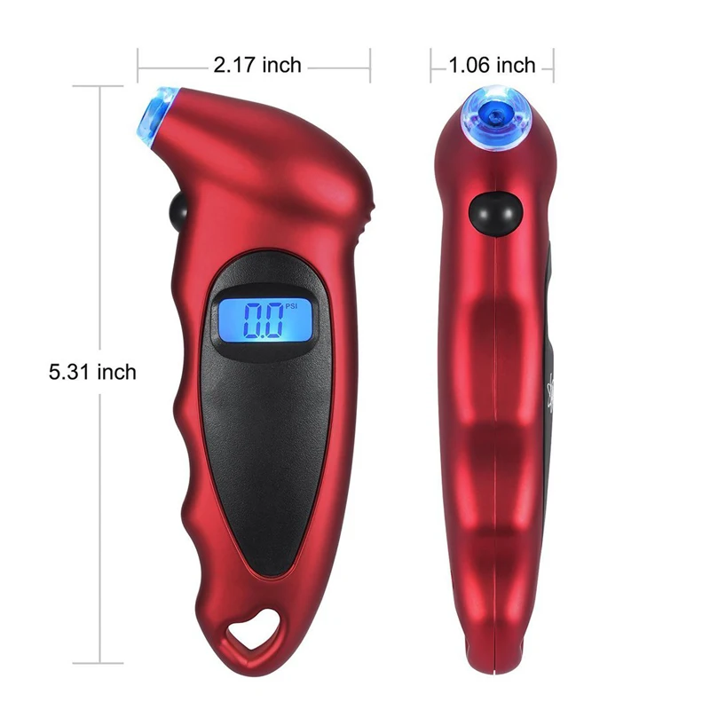 Auto Accessories High Precision Electronic Digital Car Tire Pressure Gauge Digital Tyre Pressure Gauge Presta 150 PSI red