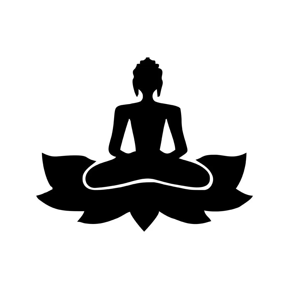 MIGNATIS - Woman Practicing Buddha Zen Yoga on Flower Sticker Mural Art Decal For Car Window Loptop Decoration Vinyl Stickers wa