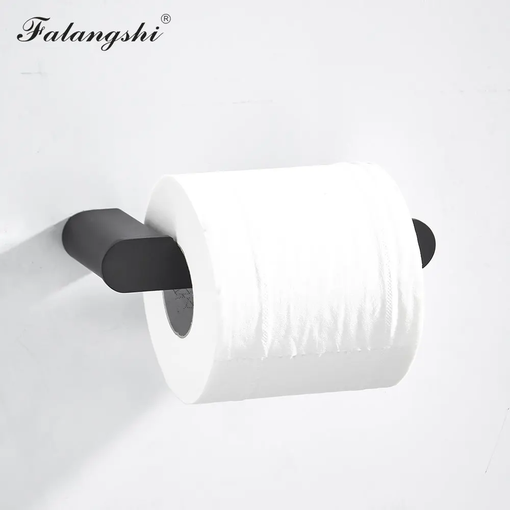 304 Stainless Steel Toilet Paper Holder Matt Black Bathroom Accessories Brushed Roll Paper Holder Screwed Wall Mounted WB8212