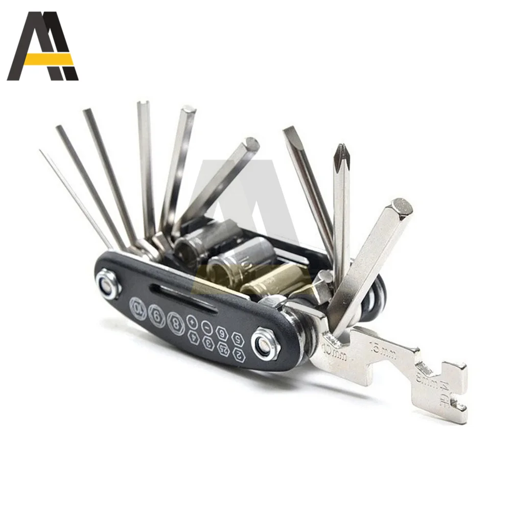 16 in 1 Bicycle Repair Tool Kit Folding Screwdriver Multifunction Hexagon Wrench Scooter Tire Tools For Xiaomi MI M365 Durable