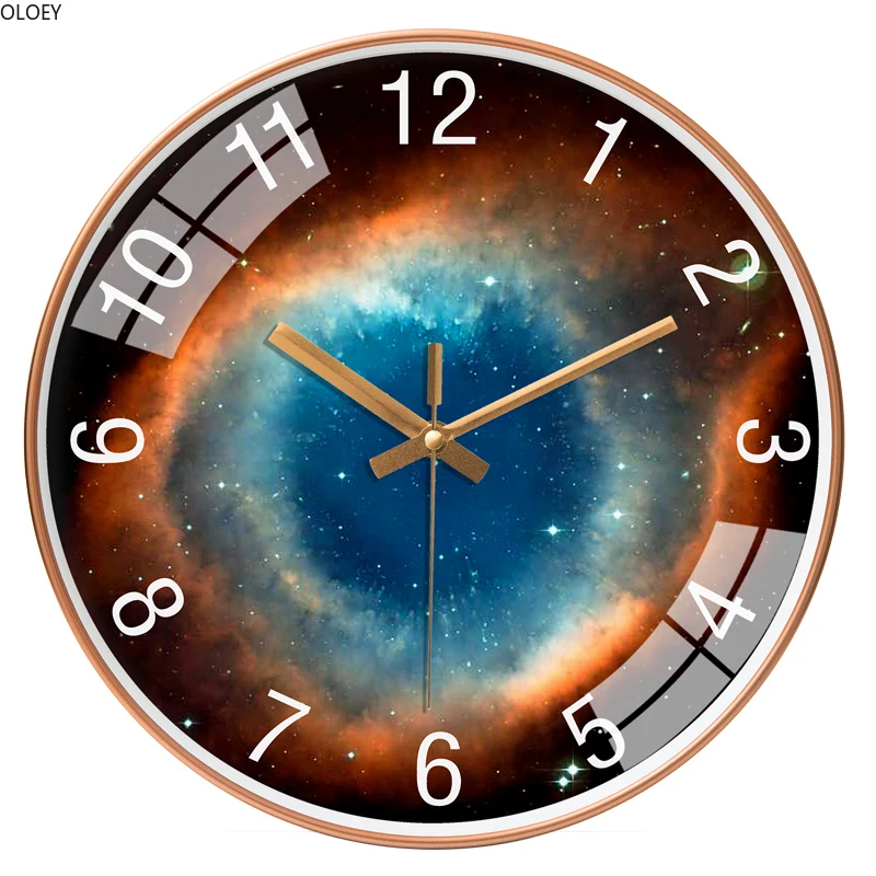 Simple Large Wall Clock Mechanism Nordic Wall Clocks Home Decor Living Room Star Space Galaxy Fantasy Horloge Kids Wall Clock