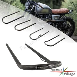 Motorbike Cafe Racer Rear Seat Hoop Loop Upswept Flat Brat Frame Loop LED Tail Brake Turn Signal Light for Harley Bobber Chopper