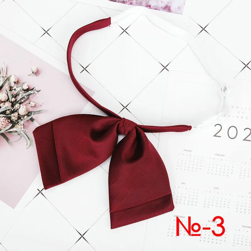 Ladies Bank New Solid Collar Bow Tie Women's Cute Bow-knot Japanese Girl Bowtie Butterfly Cravats Suits Jk Uniform Accessories