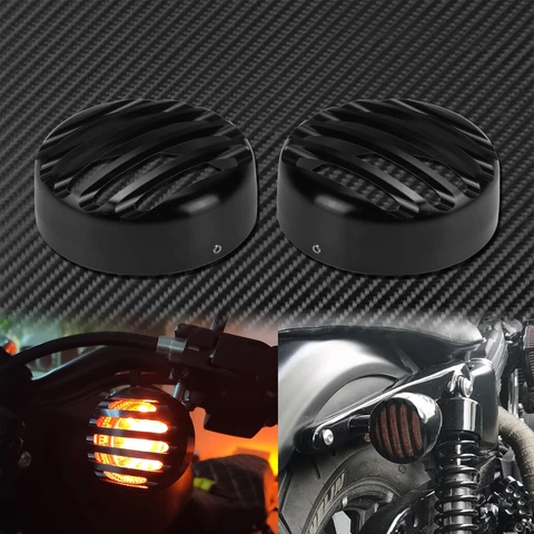 2xmotorcycle передний задний указатель поворота гриль ободок Крышка черный для Harley Sportster XL 1200 883 Железный Nightster 2016-2020