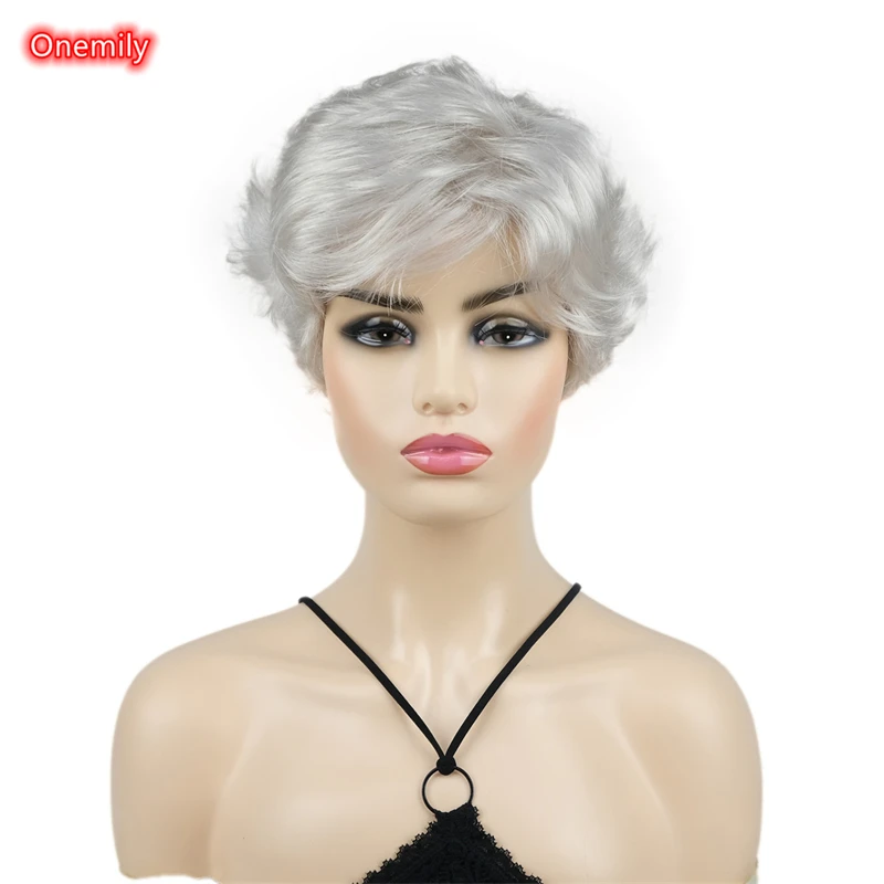 

Onemily 8 Inch Short Shaggy Straight Natural Fluffy Fashion Daily Wig for Women