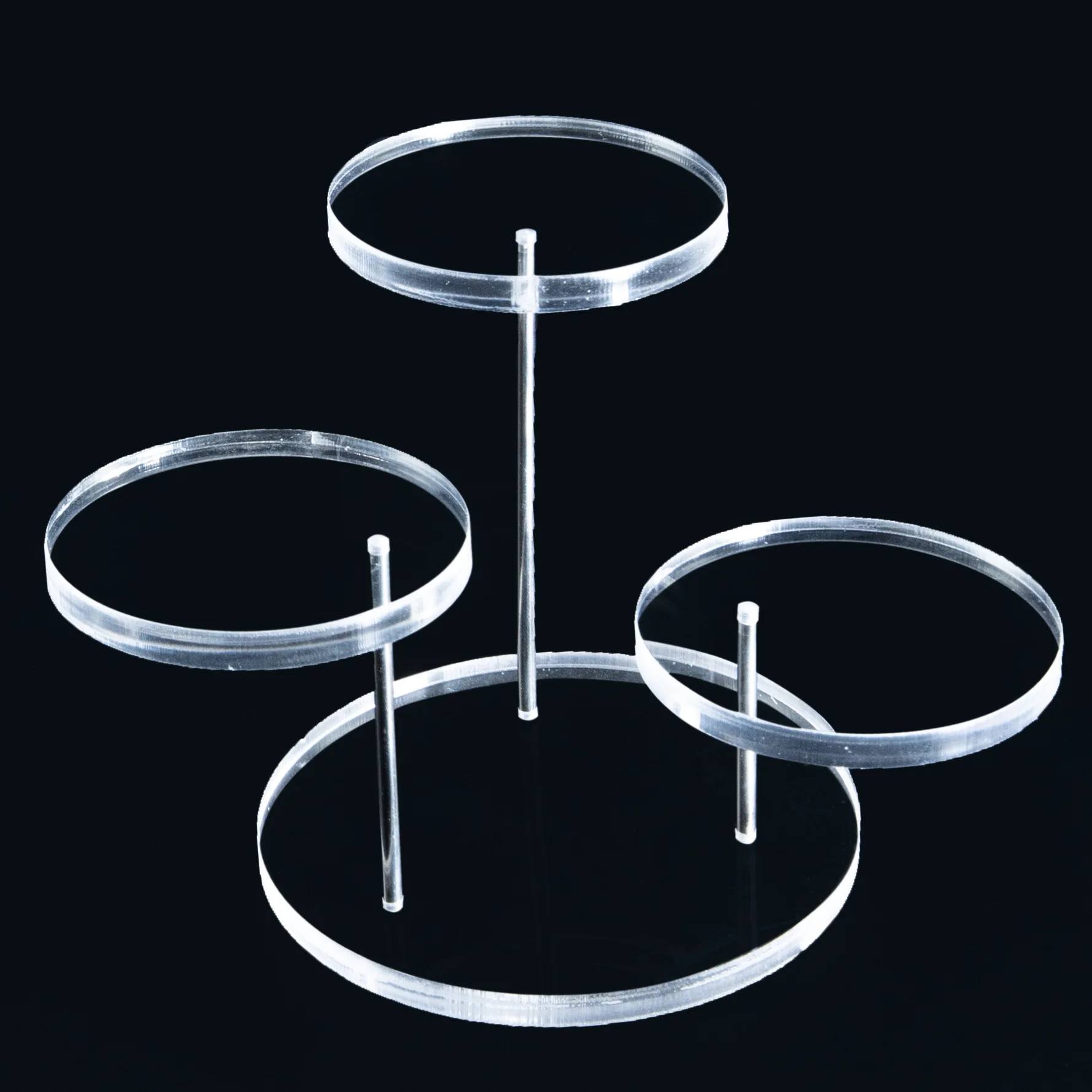 Acrylic Ring Jewelry Display Stand Multi-Layer Round Plexiglass Pendant Show Rack Cake Display Stand Kitchen Baking 3 Tray