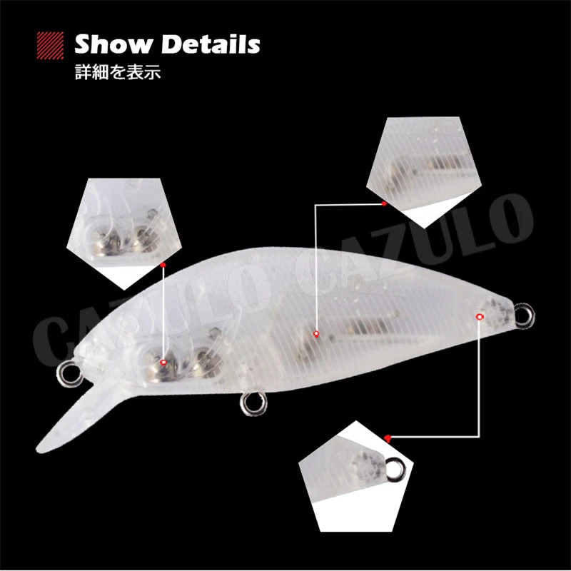 Phụ Kiện Câu Cá Trống Không Phủ Sơn Dụ Minnow 5.4G 69Mm Đánh Chìm ABS Tự Làm Nhân Tạo Mồi Pesca Wobblers Peche Một La carpe Leurre