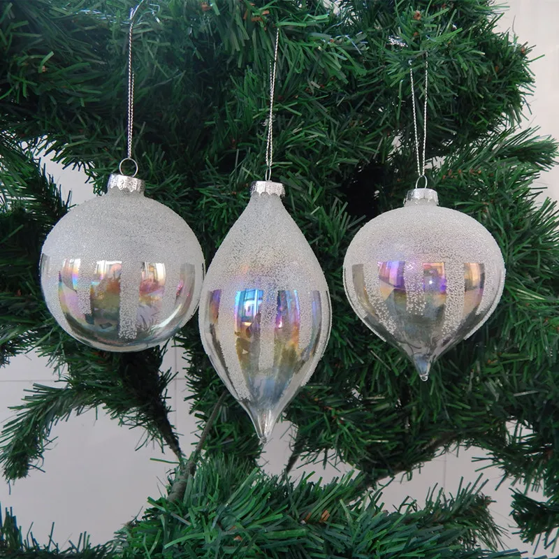 8ピース-パックミドルサイズ真珠光沢ミニビーズこだわりガラスペンダント装飾グローブタマネギコーンクリスマス日ハンギングオーナメント