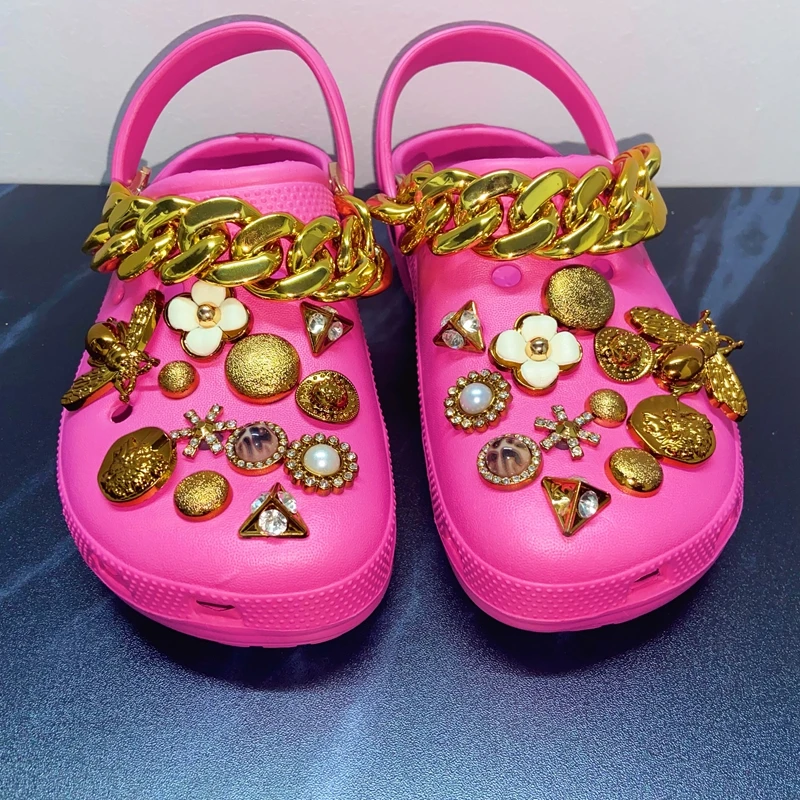 Summer Women Slippers Shoes With Charms Jewelry Garden Shoes Wedges Platform Sandals Antiskid Female Clogs Flip Flops For Woman