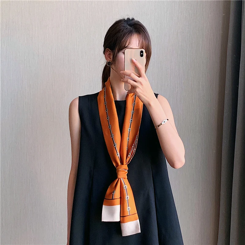 

Women's Slim Long Strip Small Silk Thin Section Wild Long Square Scarf Fashion Scarf